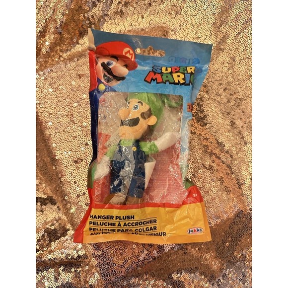 NEW, Super Mario World of Nintendo Mario 5-Inch Luigi  Plush Hanger - Picture 1 of 2
